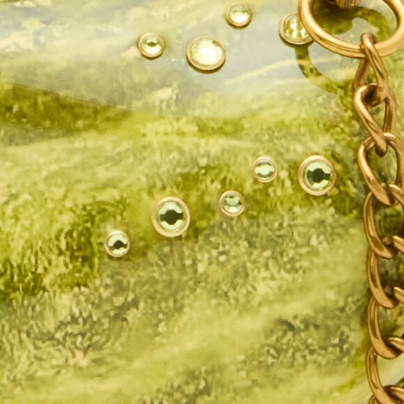 Betsey Johnson Kitsch A Big Dill Crossbody Green Rhinestones NWT - Picture 5 of 13